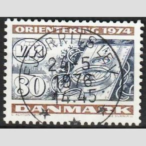 FRIM�RKER DANMARK | 1974 - AFA 576 - Orienteringsl�b WM - 80 �re flerfarvet - Pragt Stemplet