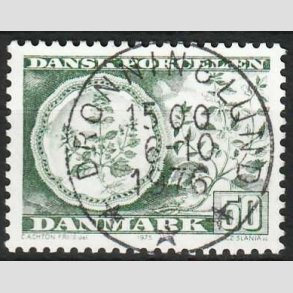 FRIM�RKER DANMARK | 1975 - AFA 588 - Dansk porcel�n - 50 �re gr�n - Pragt Stemplet