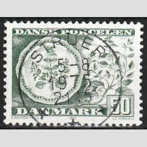 FRIM�RKER DANMARK | 1975 - AFA 588 - Dansk porcel�n - 50 �re gr�n - Pragt Stemplet