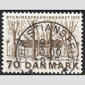 FRIM�RKER DANMARK | 1975 - AFA 591 - Bygningsfredning - 70 �re brun - Pragt Stemplet 