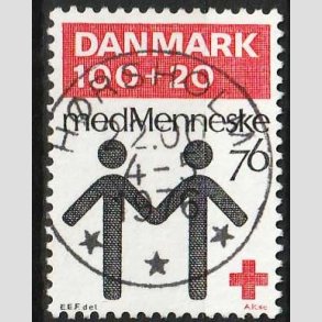 FRIMRKER DANMARK | 1976 - AFA 611 - Dansk Rde Kors 100 r. - 100 + 20 re - Lux Stemplet