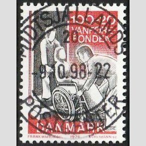 FRIMRKER DANMARK | 1976 - AFA 623 - Vanfrefonden - 100 + 20 re rd/sort - Pragt Stemplet