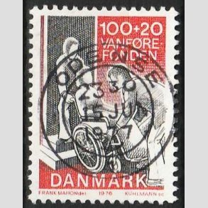 FRIMRKER DANMARK | 1976 - AFA 623 - Vanfrefonden - 100 + 20 re rd/sort - Pragt Stemplet