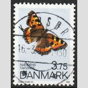 FRIM�RKER DANMARK | 1993 - AFA 1037 - Sommerfugle - 3,75 Kr. flerfarvet - Pragt Stemplet