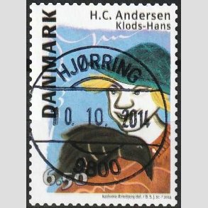 FRIM�RKER DANMARK | 2014 - AFA 1788 - H.C. Andersen - 6,50 Kr. Klods-Hans - Pragt Stemplet