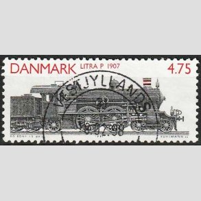 FRIM�RKER DANMARK | 1991 - AFA 988 - Lokomotiver - 4,75 Kr. r�d/sort - Pragt Stemplet
