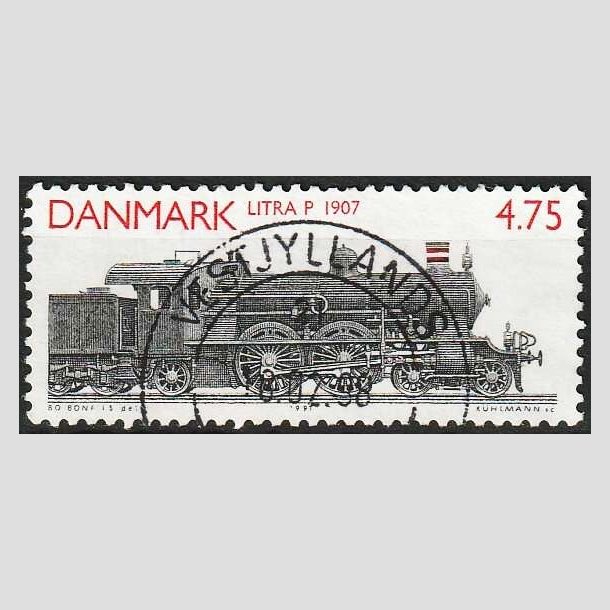 FRIMRKER DANMARK | 1991 - AFA 988 - Lokomotiver - 4,75 Kr. rd/sort - Pragt Stemplet