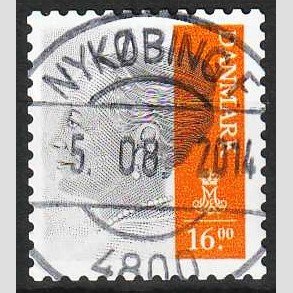 FRIMRKER DANMARK | 2013 - AFA 1737 - Dronning Margrethe - 16 Kr. gr/orange - Pragt Stemplet