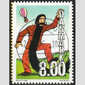 FRIM�RKER DANMARK | 2013 - AFA 1736a - B�rne-TV - 8,00 Kr. flerfarvet - Pragt Stemplet