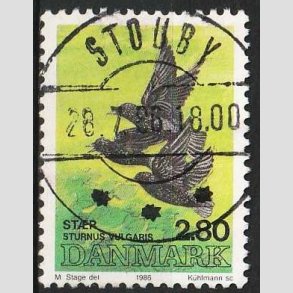 FRIM�RKER DANMARK | 1986 - AFA 865 - Danske fugle - 2,80 Kr. flerfarvet - Lux Stemplet Stouby