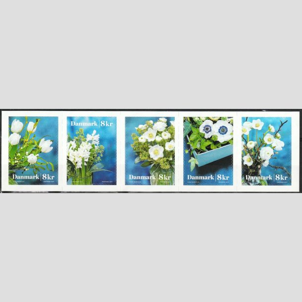 FRIMRKER DANMARK | 2017 - AFA 1916-20 - Vinterblomster - 8,00 Kr. flerfarvet i 5-stribe - Postfrisk