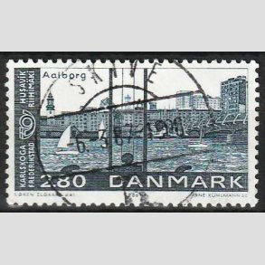 FRIM�RKER DANMARK | 1986 - AFA 859 - Venskabsbyer - 2,80 Kr. bl� - Pragt Stemplet