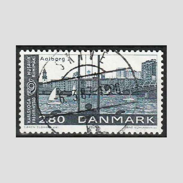 FRIMRKER DANMARK | 1986 - AFA 859 - Venskabsbyer - 2,80 Kr. bl - Pragt Stemplet