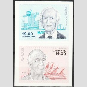 FRIMRKER DANMARK | 2016 - AFA 1852-53 - Store danskere - 19,00 Kr. i par - Postfrisk