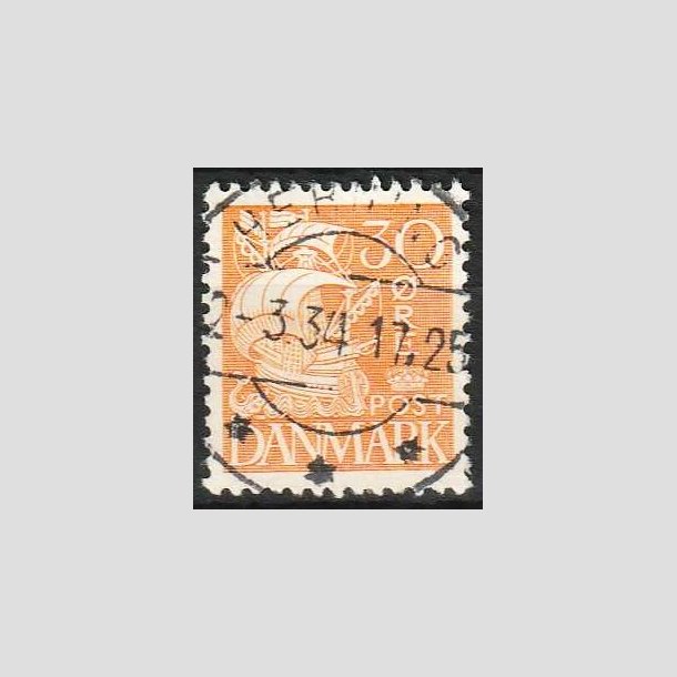 FRIMRKER DANMARK | 1933 - AFA 206 - Karavel 30 re orangegul Type I - Lux Stemplet