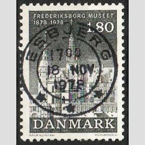 FRIM�RKER DANMARK | 1978 - AFA 657 - Frederiksborgmuseet 100 �r - 1,80 Kr. sortgr� - Pragt Stemplet