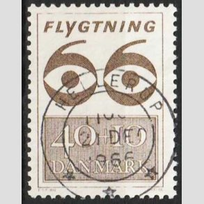 FRIMRKER DANMARK | 1966 - AFA 448F - Flygtning 1966 - 40 + 10 re brun - Lux Stemplet