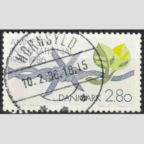 FRIM�RKER DANMARK | 1986 - AFA 850 - Amnesty International 25 �r - 2,80 Kr. - Pragt Stemplet