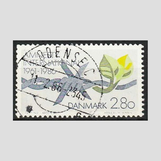 FRIMRKER DANMARK | 1986 - AFA 850 - Amnesty International 25 r - 2,80 Kr. - Pragt Stemplet