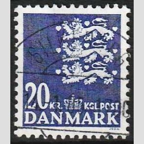 FRIMRKER DANMARK | 1986 - AFA 848 - Lille Rigsvben - 20,00 kr. bl - Pragt Stemplet