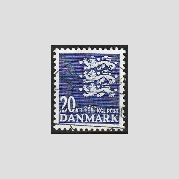 FRIMRKER DANMARK | 1986 - AFA 848 - Lille Rigsvben - 20,00 kr. bl - Pragt Stemplet