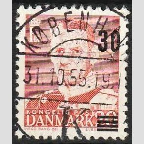 FRIMRKER DANMARK | 1955 - AFA 363 - Provisorier - 30/20 re rd - Pragt Stemplet