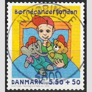 FRIMRKER DANMARK | 2010 - AFA 1605E - Brnecanserfonden - 5,50 + 0,50 Kr. - Pragt Stemplet