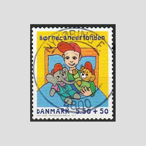 FRIMRKER DANMARK | 2010 - AFA 1605E - Brnecanserfonden - 5,50 + 0,50 Kr. - Pragt Stemplet