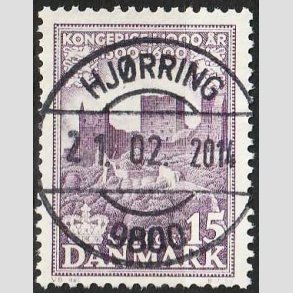 FRIM�RKER DANMARK | 1953-56 - AFA 352 - Kongeriget 1000 �r - 15 �re violet - Pragt Stemplet