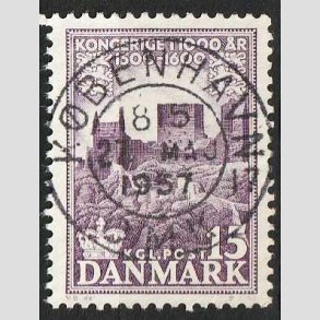 FRIM�RKER DANMARK | 1953-56 - AFA 352 - Kongeriget 1000 �r - 15 �re violet - Pragt Stemplet