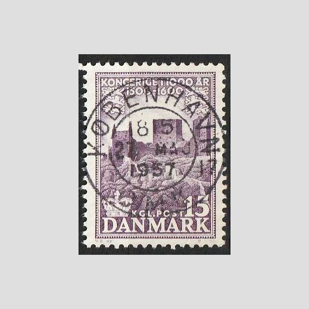 FRIMRKER DANMARK | 1953-56 - AFA 352 - Kongeriget 1000 r - 15 re violet - Pragt Stemplet