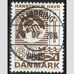 FRIM�RKER DANMARK | 1972 - AFA 535 - Trafiktekniske anl�g - 60 �re brun - Pragt Stemplet