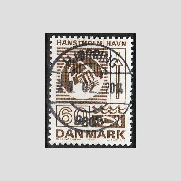 FRIMRKER DANMARK | 1972 - AFA 535 - Trafiktekniske anlg - 60 re brun - Pragt Stemplet