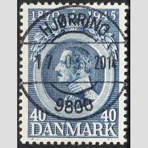 FRIM�RKER DANMARK | 1945 - AFA 292 - Chr. X 75 �r 40 �re bl� - Pragt Stemplet