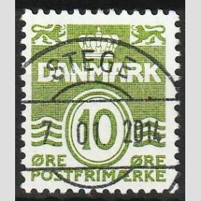 FRIM�RKER DANMARK | 1950 - AFA 318 - B�lgelinie 10 �re gr�n - Lux Stemplet