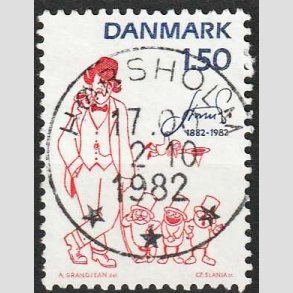 FRIM�RKER DANMARK | 1982 - AFA 761 - Storm P. - 1,50 Kr. r�d/bl� - Pragt Stemplet H�rsholm
