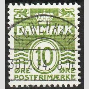FRIM�RKER DANMARK | 1950 - AFA 318 - B�lgelinie 10 �re gr�n - Lux Stemplet