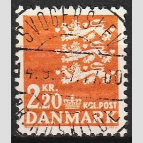 FRIMRKER DANMARK | 1967 - AFA 464F - Rigsvben 2,20 Kr. orange - Lux Stemplet Svogerslev