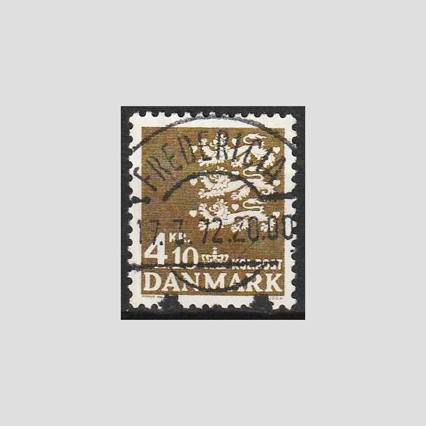 FRIMRKER DANMARK | 1970 - AFA 502 - Rigsvben 4,10 Kr. olivenbrun - Lux Stemplet Fredericia