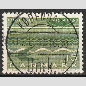 FRIMRKER DANMARK | 1963 - AFA 416 - Fugleflugtslinien til Tyskland - 15 re grn - Lux Stemplet