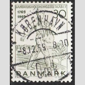FRIM�RKER DANMARK | 1969 - AFA 477 - Landhusholdningsselskabet 200 �r - 30 �re gr�n - Pragt Stemplet