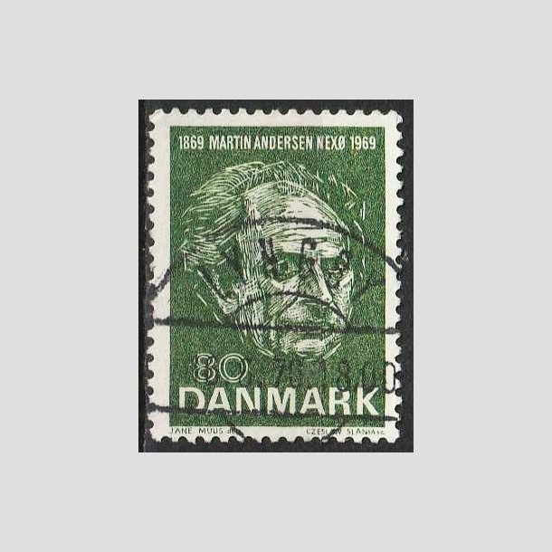 FRIMRKER DANMARK | 1969 - AFA 485 - Martin Andersen Nex - 80 re grn - Pragt Stemplet Lyngby