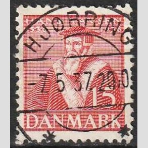 FRIM�RKER DANMARK | 1936 - AFA 232 - Reformationen 15 �re r�d - Lux Stemplet Hj�rring