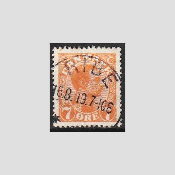 FRIMRKER DANMARK | 1918-20 - AFA 098 - Chr. X 7 re orange - Lux Stemplet Ribe