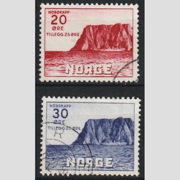 FRIMRKER NORGE | 1938 - AFA 199-200 - Nordkap II. - i st - Stemplet