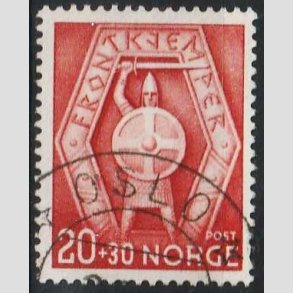 FRIM�RKER NORGE | 1943 - AFA 297 - Frontk�mpere. - 20+30 �re r�d - Stemplet Oslo