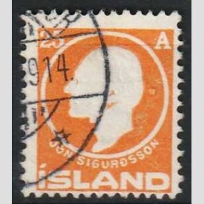 FRIMRKER ISLAND | 1911 - AFA 68 - Jn Sigurdsson - 25 aur orange - Stemplet