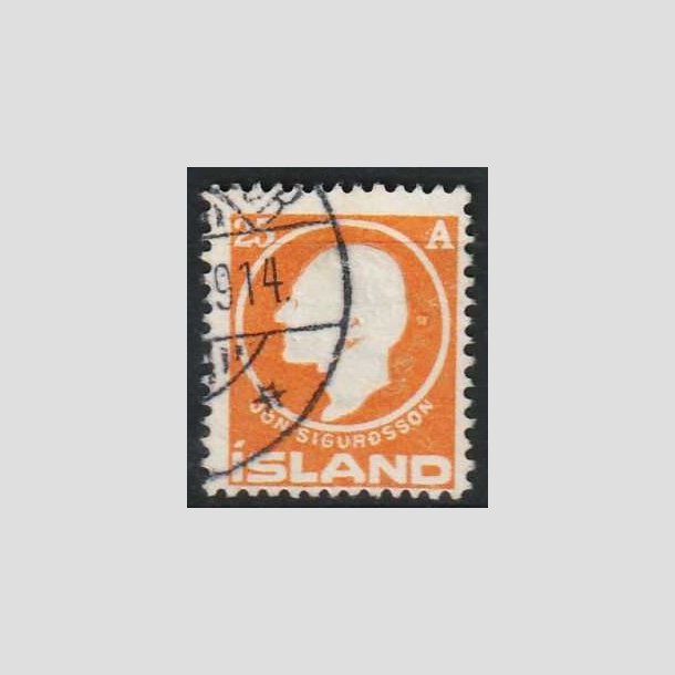 FRIMRKER ISLAND | 1911 - AFA 68 - Jn Sigurdsson - 25 aur orange - Stemplet