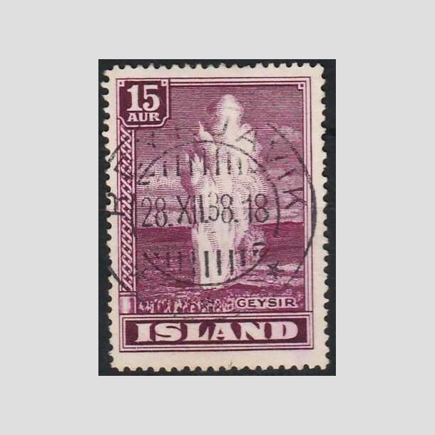 FRIMRKER ISLAND | 1938-39 - AFA 194 - Geysir - 15 aur mrklilla - Stemplet