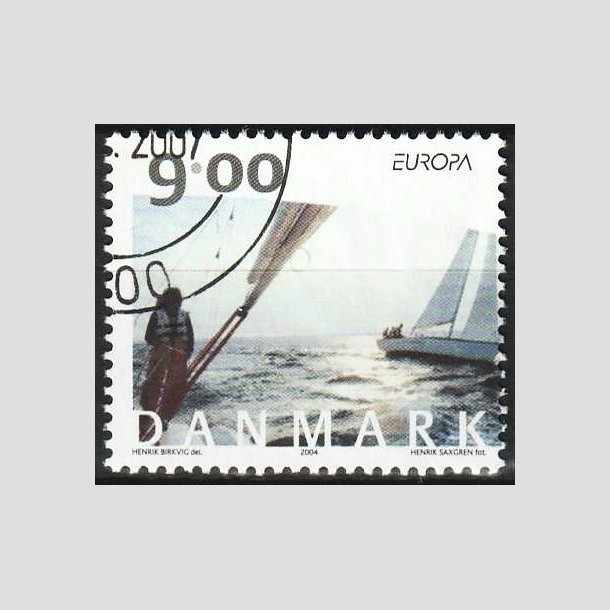 FRIMRKER DANMARK | 2004 - AFA 1397 - Europamrker - 9,00 Kr. flerfarvet - Flot hjrnestemplet